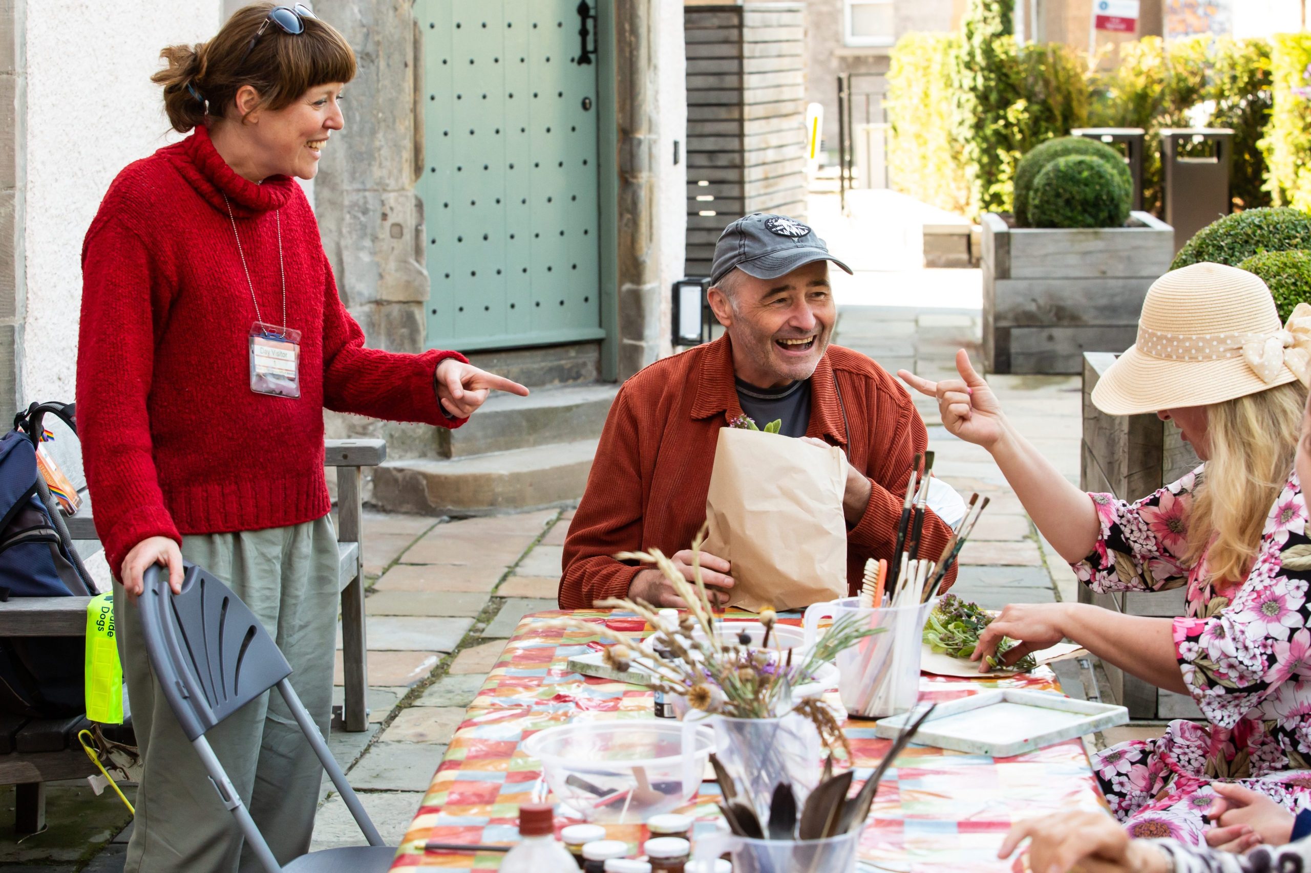 Kate Temple runs a Visually Impaired workshop outdoors for Edinburgh Art Festival 2020.